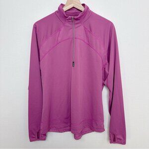 MEC Womens Xlarge Pink Half Zip Long Sleeve Base Layer Pullover